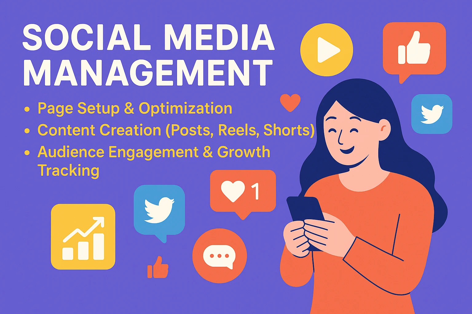 Social media management services for posts and reels